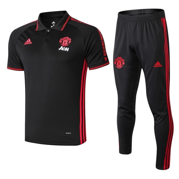 Polo Ensemble Complet Manchester United 2019-20 Noir Rouge